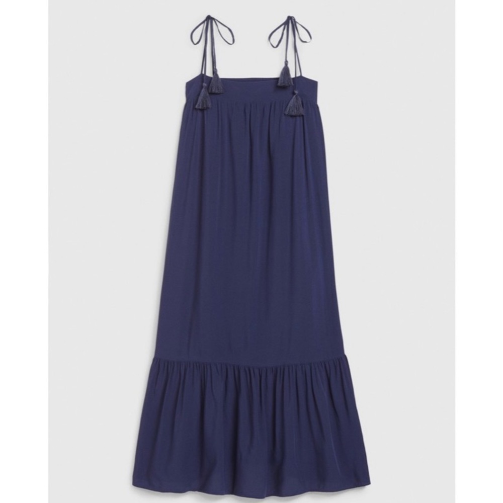 Gap Apronneck Tassel Tie Midi Dress